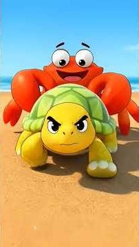 Cute Turtle and Crab Adventure on the Beach | 3D Animated Short Story