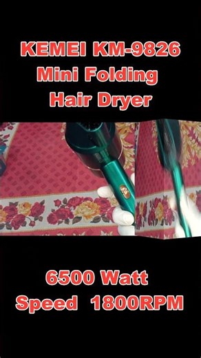 KEMEI KM-9826 Mini folding Hair dryer.