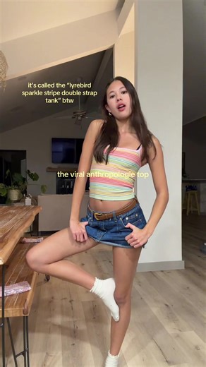 finally got the summer sparkle anthropologie tank 🥥🪸✨ #anthropologie #viral #trending #seamlesstank #summer