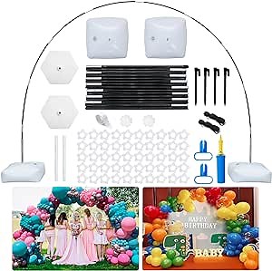 Reusable Balloon Arch Stand Kit with Base, Adjustable Balloon Arch Frame 10FT Wide & 9FT Tall for Graduation Wedding Birthday Baby Shower Party Supplies Halloween Decoraitons