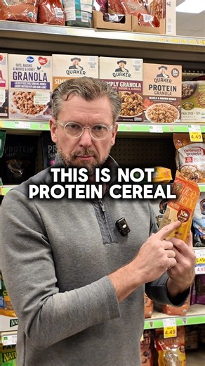 They call this a protein cereal, but the nutrition label tells a different story. Each serving has more carbs and added sugar than protein. That’s not what a protein food looks like. Real protein doesn’t need clever wording on the front of the box. Meat and eggs don’t have to convince you. If you care about blood sugar, energy, and staying full, flip the box over and read what actually matters. Did you used to fall for this?? #Carnivore #Keto #ProperHumanDiet | Ken D Berry, MD