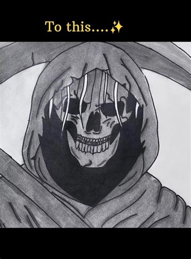 🎨 From Cute Grim Reaper to Dark Masterpiece 💀✨ | Drawing Transformation