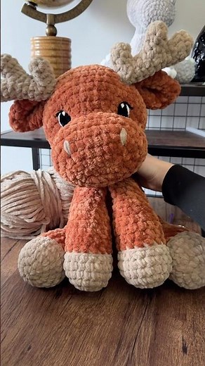 Jumbo crocheted moose 🫎 Pattern by me #crochet #moose #plushies