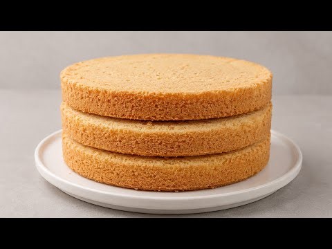 🎂 The Easiest 3-Ingredient Sponge Cake – No Milk, No Oil!