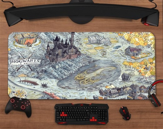 Hogwarts Legacy Map Mouse Pad | Fantasy Map Extended Desk Mat | XXL Gaming Mousepad | Desk Setup Decor - Etsy