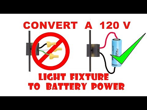 Convert a light fixture to a battery-powered one.