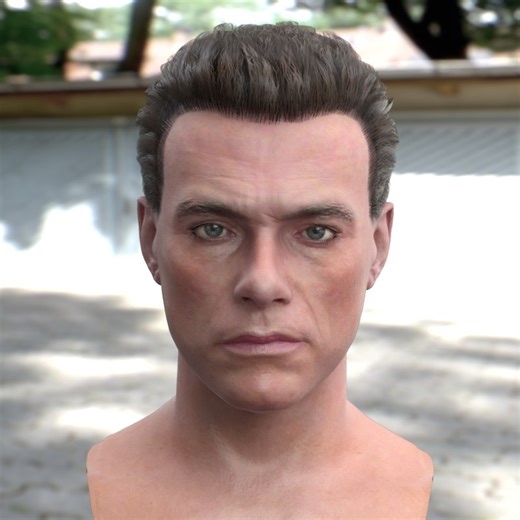 3d model Jean Claude Van Damme head, Stephan Plotnicov