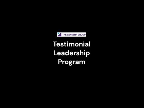 The Lenserf Group Testimonial: Leadership Program- Build Capacity- Voice of Leader & Trained Trainer