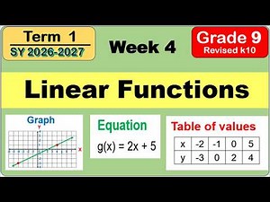 Grade 9 Math | Representation of Linear Function: Table, Graph & Equation First Term (Term 1) Week 4