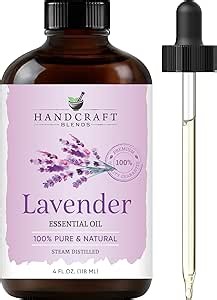 Handcraft Blends Lavender Essential Oil – Huge 4 Fl Oz – 100% Pure and Natural – Premium Grade Essential Oil for Diffuser and Aromatherapy, Skin, Massage, Candle and Soap Making Fragrance