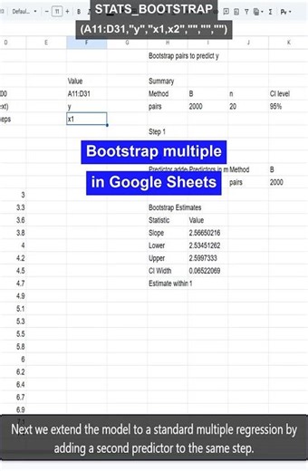 STATS_BOOTSTRAP multiple predictors in Google Sheets