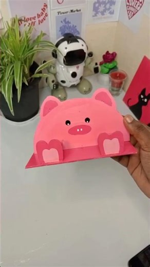 Piggy holder ready…🐽#diy #shorts #craft