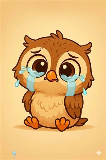 baby owl crying 😢 #animation #video #funny #babyanimals #viral #cute #cat #owl #cartoon