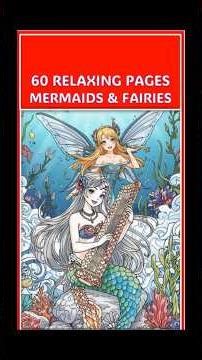 Cute Mermaid and Fairy Coloring Book 60 Relaxing Pages | Flip Through #shorts