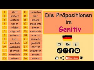 26 Präpositionen im Genitiv |Deutsch lernen: mit Beispielen |einfach erklärt B1-B2