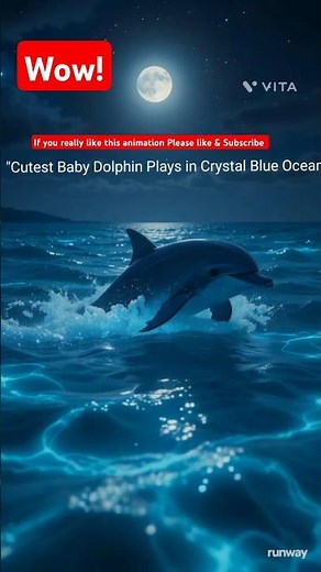"Cutest Baby Dolphin Plays in Crystal Blue Ocean.