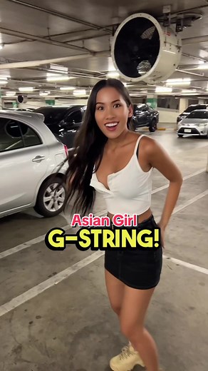 Asian Girl Wearing G String in Public!