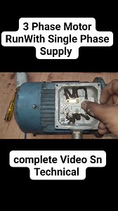 38K views · 636 reactions | 3 Phase Motor Run With Single Phase Supply| How to Run 3 Phase Motor with Single Phase Supply | SN Technical | Facebook
