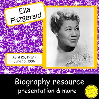 Ella Fitzgerald Biography Unit Plan Assessment Activities Grades 3 5 Music