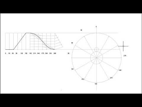 CAM PROFILE OF A CAM WITH A ROLLER FOLLOWER - MECHANICAL DRAUGHTING N4