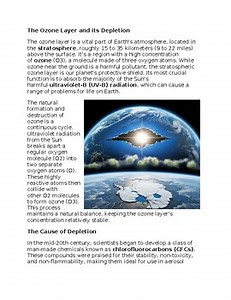 Ozone Layer Depletion Environmental Science Worksheet for Sub-Plan & Homework
