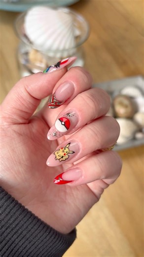 Pokémon Nails, But Make It Cute ✨ #nails #pokemoninspired #nailart