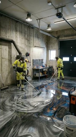 Metallic Epoxy Floor 🔥 Marble Garage Floor.
