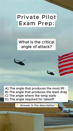 What Is The Critical Angle Of Attack? 👀✈️ Comment your answer before reading 📖👇 • • • The answer: C) The angle where the wing stalls. The critical angle of attack is the maximum angle between the wing and the relative wind before airflow separates from the surface of the wing. Once that angle is exceeded the wing can no longer produce enough lift and the aircraft stalls. One of the most important things student pilots learn is that stalls are not caused by a specific airspeed. They happen whe