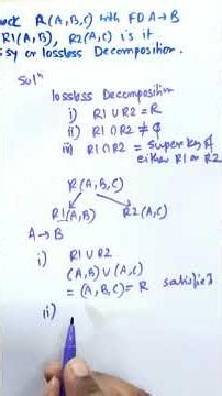Lossy vs Lossless Decomposition | Check Step by Step 🔥 | DBMS Normalization Short #shorts