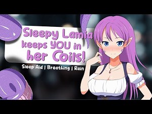 Clingy Lamia keeps you in her Tails at Night [ASMR Sleep-Aid | Coiling | Rain | Breathing | Cuddles]