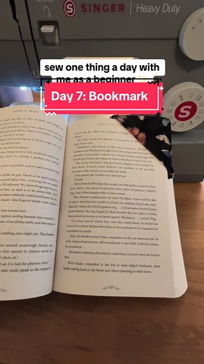 ✨ Day 7 of my sewing journey! Just made this bookmark to keep my place while reading. What do you think? 📚✂️ | #sewing #bookmarks #sewingforbeginners #learntosew #reading #sewingproject #learntosew