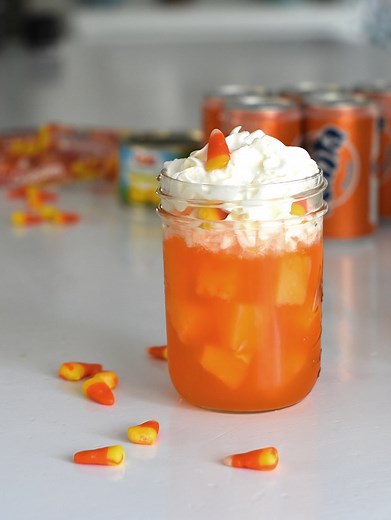 Candy Corn Halloween Punch - only 3 ingredients!