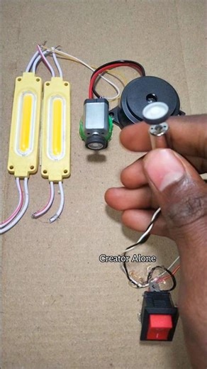 Powering 2 light & Buzzer with mini mini drone motor using mini tire #shorts #dronemotor