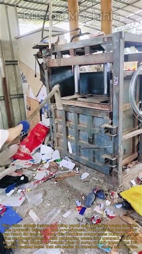 The Power of 50 Tons: Watch This Hydraulic Baler Crush Waste into Perfect Blocks