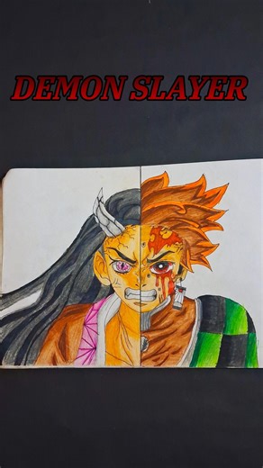 Demon Slayer Anime Drawings 😈 | #demonslayer #trendingshorts #drawing #anime #trending #tanjiro