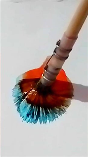 ❤️💙✨ One Stroke Art #shorts #art #onestrokepainting