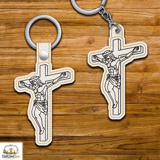 Jesus Crucifixion - Embroidery Keychain Design, Snap Key Fob Tab (digital Download) ITH - Etsy