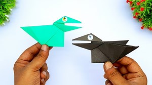 12K views · 58 reactions | Moving paper crow | How To Make Easy Origami Crow Step By Step Tutorial | Origami paper toy #PaperToy #MovingPaperToy #EasyOrigamiCrow | Entertaining Arts | Facebook