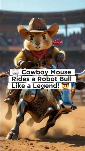 🐭 Cowboy Mouse Rides a Robot Bull Like a Legend! 🤠 #shorts