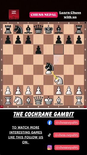 Cochrane Gambit – The Ultimate Aggressive Choice👿 #foryou #chess #chessnepal #chessforbeginners