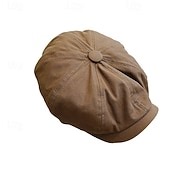 Men's Flat Cap Ascot Hat Newsboy Hat Black Coffee Cotton Fashion Casual Street Daily Plain Adjustable Sunscreen Breathable 2025