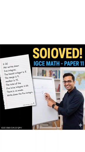 Learn how to solve the Mei five integers problem by using median range and total sum logic #shorts