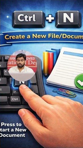 What is the Use of Ctrl + N? | New Document Shortcut Key Explained #adhyayanclasses
