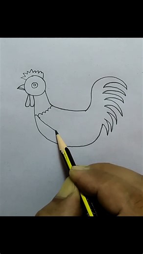 Rooster drawing easy 🐓 #drawtoeasy #rooster #drawing #shorts