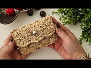How to make a wonderful / crocheted seashell wallet from raffia rope