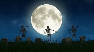 Halloween Skeleton Moon Background Loop Stock Footage Video (100% Royalty-free) 1109553453 | Shutterstock
