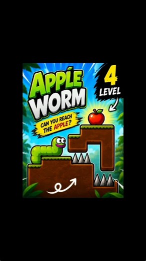 "Apple Worm Level 4 🤯 | Can You Solve This?" #AppleWorm #Shorts #Gaming #PuzzleGame