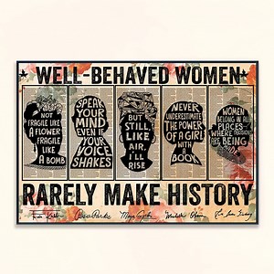 Well Behaved Women Rarely Make History, Feminist Print, Empowering Women, Strong Women Vintage, Women Speak Womens Rights - Etsy