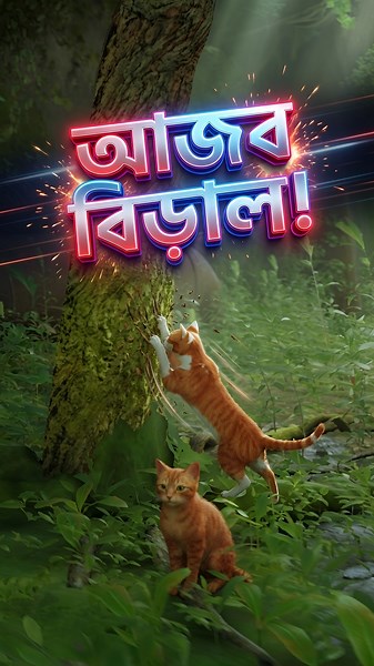 বিড়াল গাছ আঁচড়াচ্ছে পাগলের মতো! 😂🐱