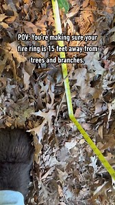 I'm using a measuring tape this time, but you can take 5 or more paces from tents, trees, or anything that could catch fire to easily measure a safe distance to build your campfire. That space helps keep the fire where it belongs. | Smokey Bear